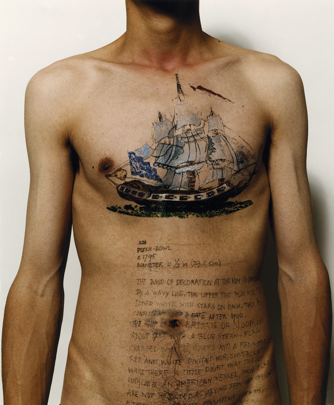 Haifeng Ni - Self-Portrait as Part of the Porcelain Export History 6 - Front with boats, 1999-2001